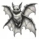 bat with spread wings tattoo design idea
