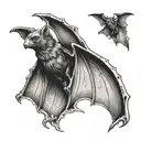 bat with spread wings tattoo design idea
