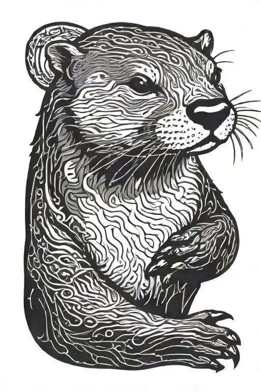 otter tattoo design idea