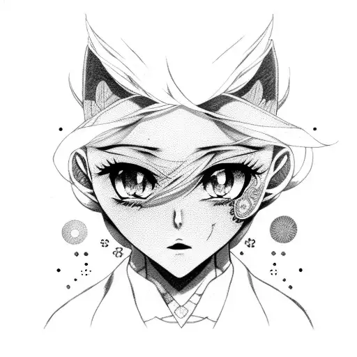 Sad Anime Girl  tattoo design idea
