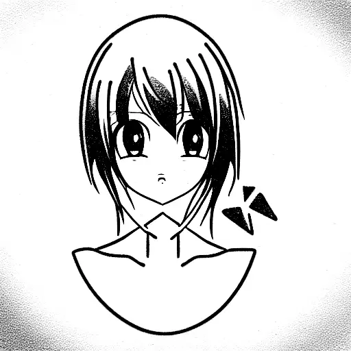 Minimalist "Crying Anime Girl With Her Mouth Open" Tattoo Idea