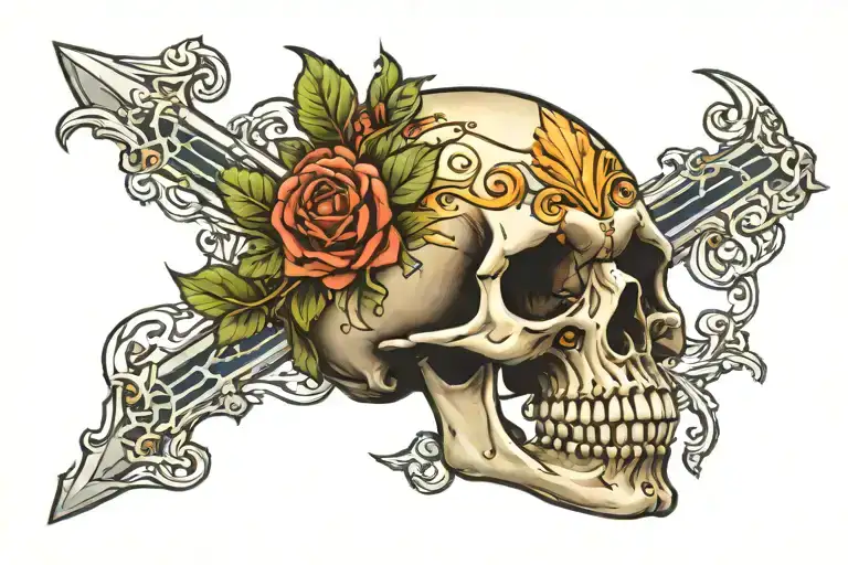 skull, sublime band tattoo tattoo design idea