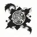 Incorporate elements from popular PC games into a Japanese-inspired sleeve tattoo tattoo design idea