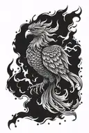 phoenix rising from flames tattoo design idea