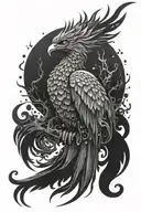phoenix rising from flames tattoo design idea