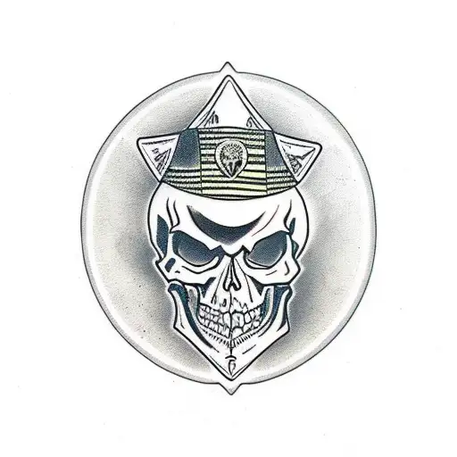 skull and dagger tattoo design idea