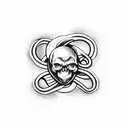 skull and snake tattoo design idea