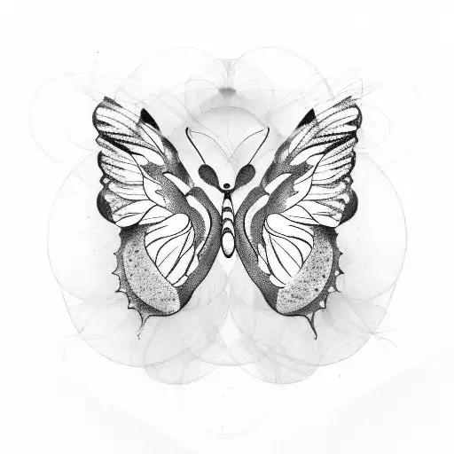 butterfly wings with J and R alphabet use tattoo design idea