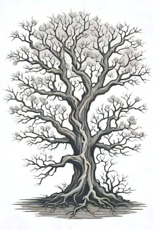 poison tree no leaves tattoo design idea