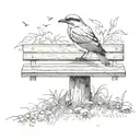 bird sitting alone tattoo design idea