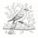 bird sitting alone tattoo design idea