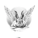 coco bunni with wings  tattoo design idea