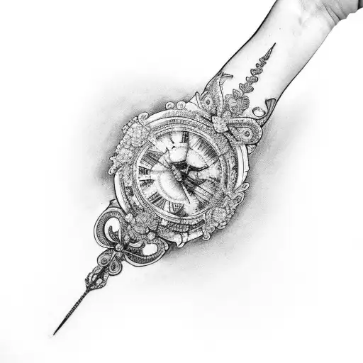 wedding garter on arm tattoo design idea