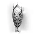 garter on arm tattoo design idea