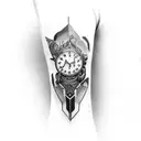 garter on arm tattoo design idea