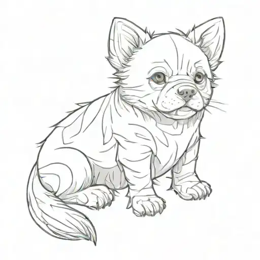 dog teddy tattoo design idea