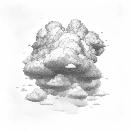 clouds fire rain sleeve  tattoo design idea