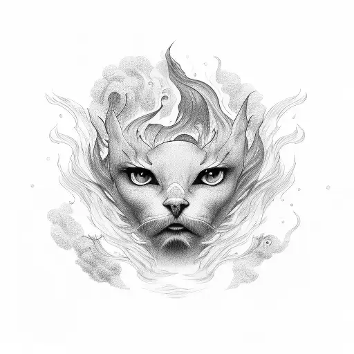 sky clouds fire rain wrap around  tattoo design idea