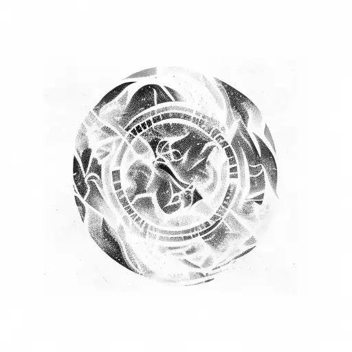 sky clouds fire rain sleeve  tattoo design idea