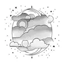 sky clouds fire rain armband  tattoo design idea