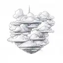 clouds fire rain sleeve fire tattoo design idea