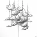 clouds fire rain sleeve fire tattoo design idea