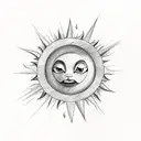 sky with clouds sun fire rain tattoo design idea