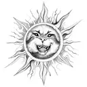 sun clouds fire rain sleeve  tattoo design idea