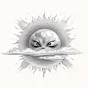 sun clouds fire rain sleeve  tattoo design idea