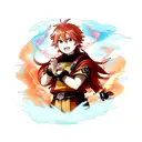 sky clouds fire rain armband  tattoo design idea