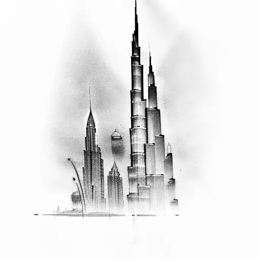 burj khalifa tattoo design idea