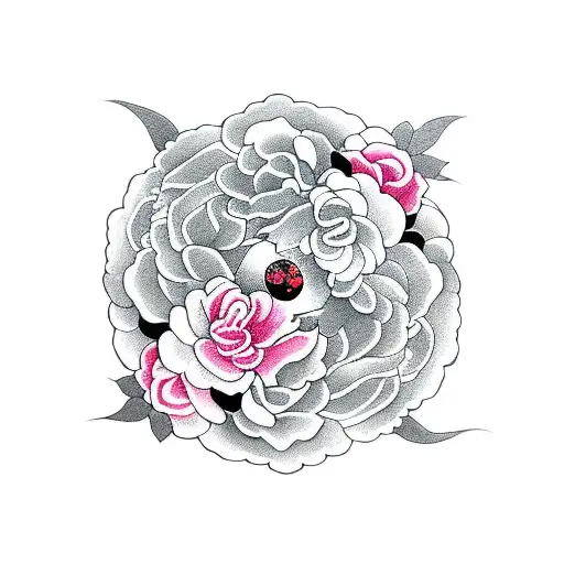 Japanese Yin And Yang With Roses Tattoo Idea Blackink Ai 