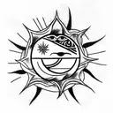 Sun and Moon tattoo design idea