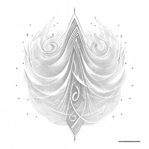 one line style depicting a wave in the style of a musical sheet, and featuring the first three notes fro tattoo design idea