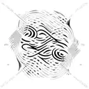 the first three notes of the song yesterday by beatles but as a sea wave tattoo design idea