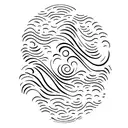 the first three notes of the song yesterday by beatles but as a sea wave tattoo design idea