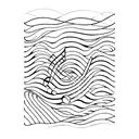 musical sheet with the first three notes from yesterday by beatles but as a sea wave tattoo design idea