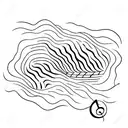 musical sheet with the first three notes from yesterday by beatles but as a sea wave tattoo design idea