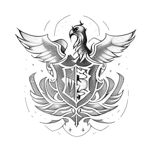 Harry Potter Phoenix flowers vertical tattoo design idea