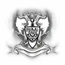 family crest name Ryan with theee griffin heads tattoo design idea