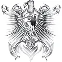 family crest name Ryan with theee griffin heads tattoo design idea