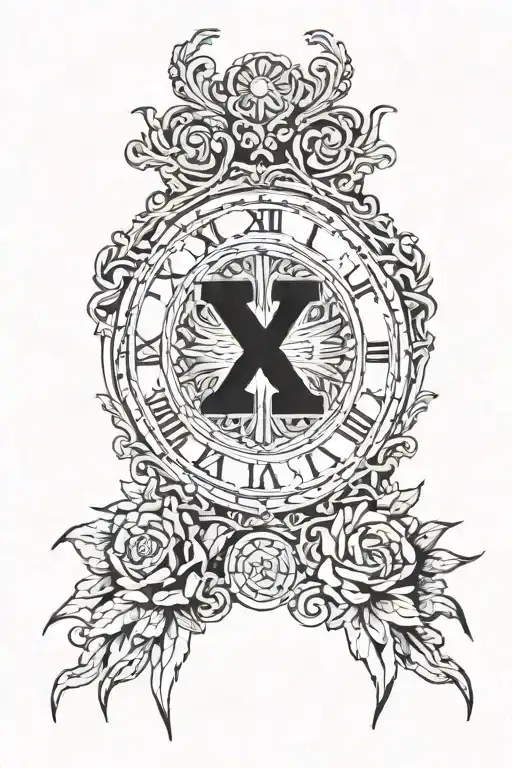 1967 roman numerals surrounded tattoo design idea