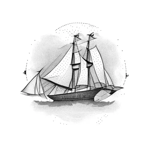 Old Ship tattoo design idea