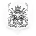 king Neptune  tattoo design idea