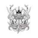king Neptune  tattoo design idea