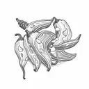 3 chilli peppers in a row tattoo design idea