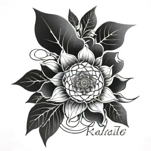 tattoo with the inscription Radiate tattoo design idea