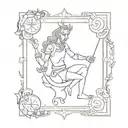 the fool tarot card design  tattoo design idea