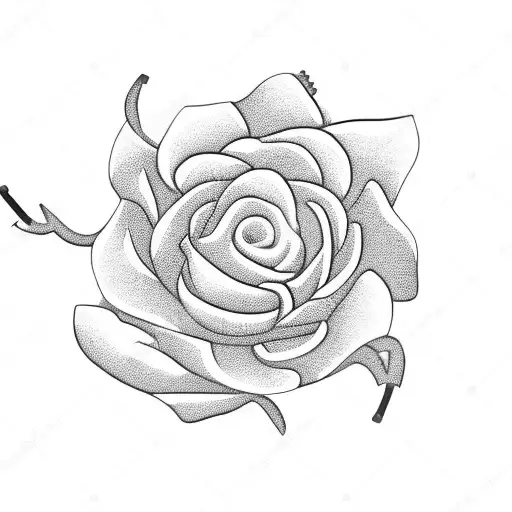 Fishing Hook with Carnation Flower tattoo design idea