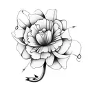 Fishing Hook with Carnation Flower tattoo design idea